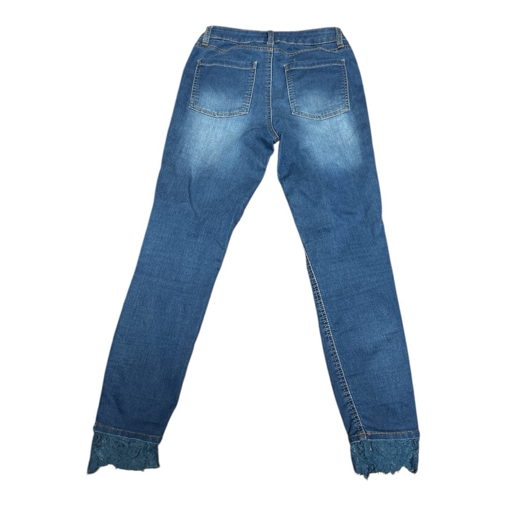 Haute Hippie Tribe Mid-Rise Women's Denim Jeans with Lace Hem Size 2 - Picture 4 of 8